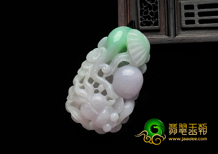 糯冰种春带彩缅甸翡翠金玉满堂挂件