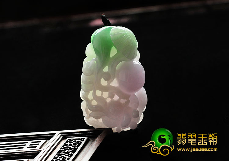 糯冰种春带彩缅甸翡翠金玉满堂挂件