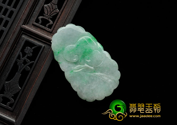 糯冰种翠色缅甸翡翠金玉满堂挂件
