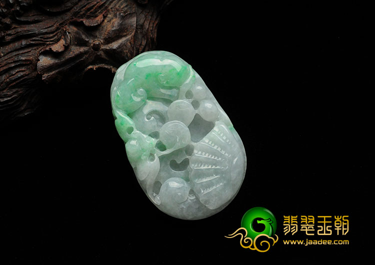 糯冰种翠色缅甸翡翠金玉满堂挂件