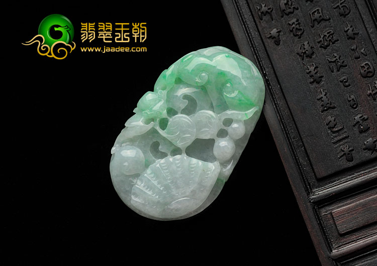 糯冰种翠色缅甸翡翠金玉满堂挂件
