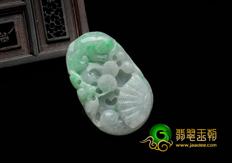 糯冰种翠色缅甸翡翠金玉满堂挂件