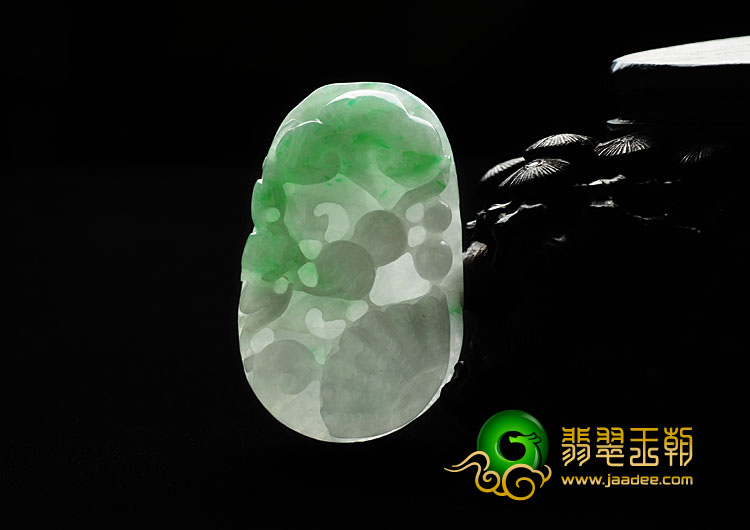 糯冰种翠色缅甸翡翠金玉满堂挂件