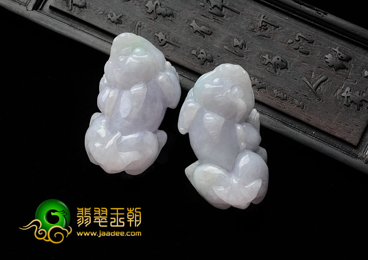 糯冰种春带彩缅甸翡翠貔貅挂件（单价）