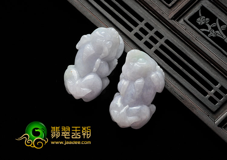 糯冰种春带彩缅甸翡翠貔貅挂件（单价）