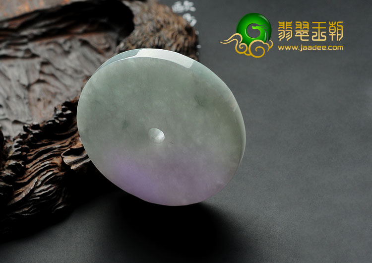 糯冰种春带彩缅甸翡翠平安扣挂件