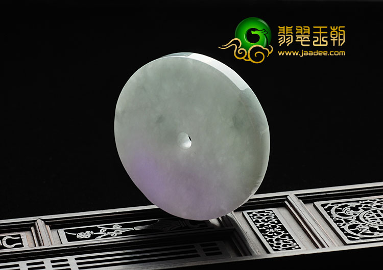 糯冰种春带彩缅甸翡翠平安扣挂件