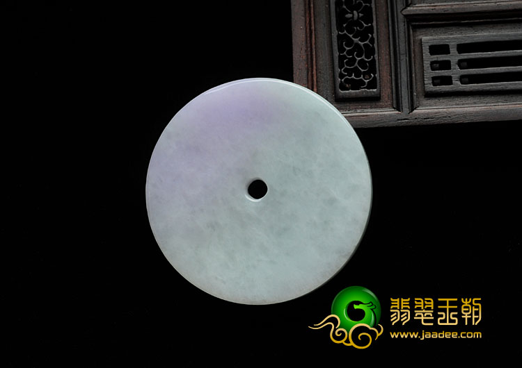 糯冰种春带彩缅甸翡翠平安扣挂件