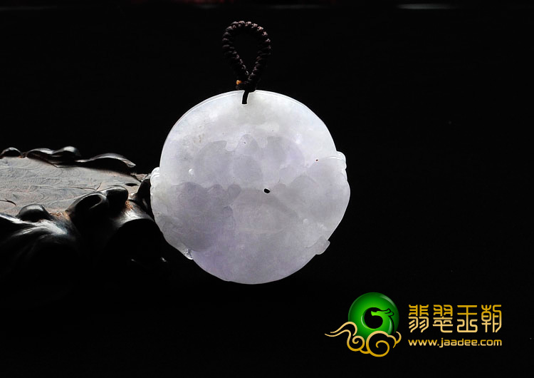 糯冰种紫罗兰缅甸翡翠鱼龙挂件
