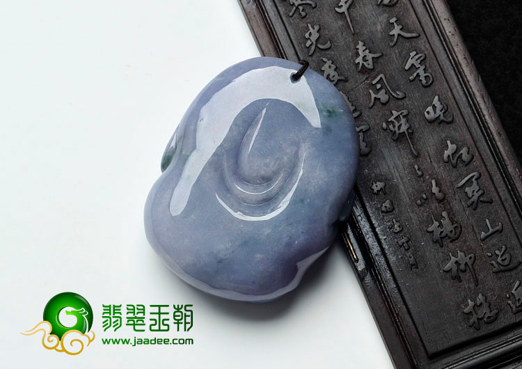 细糯种紫罗兰略飘花缅甸翡翠布袋和尚挂件