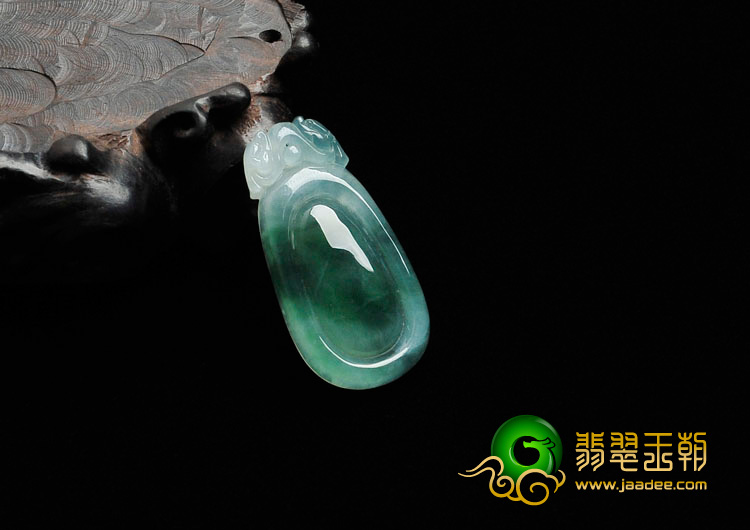 冰种菠菜绿缅甸翡翠福在眼前挂件