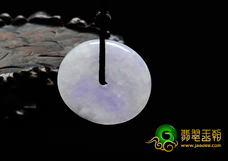 糯冰种紫罗兰缅甸翡翠平安扣挂件