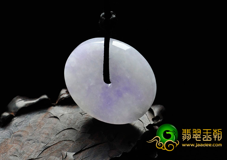 糯冰种紫罗兰缅甸翡翠平安扣挂件