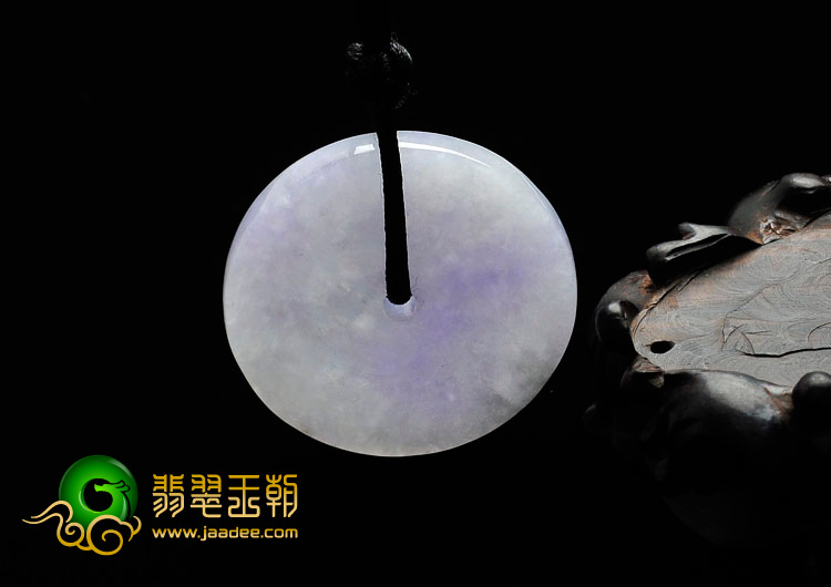 糯冰种紫罗兰缅甸翡翠平安扣挂件