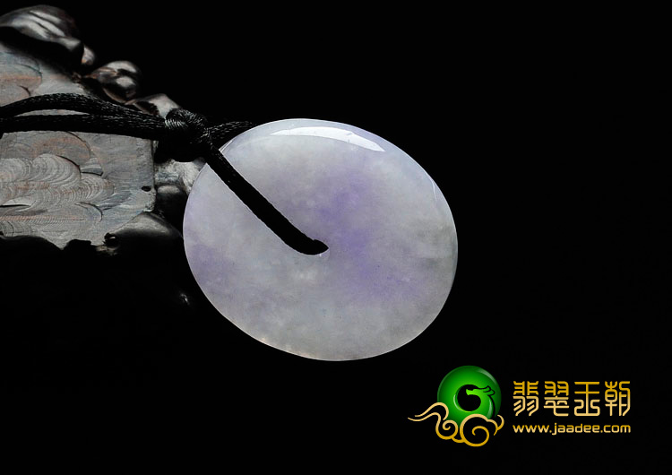 糯冰种紫罗兰缅甸翡翠平安扣挂件