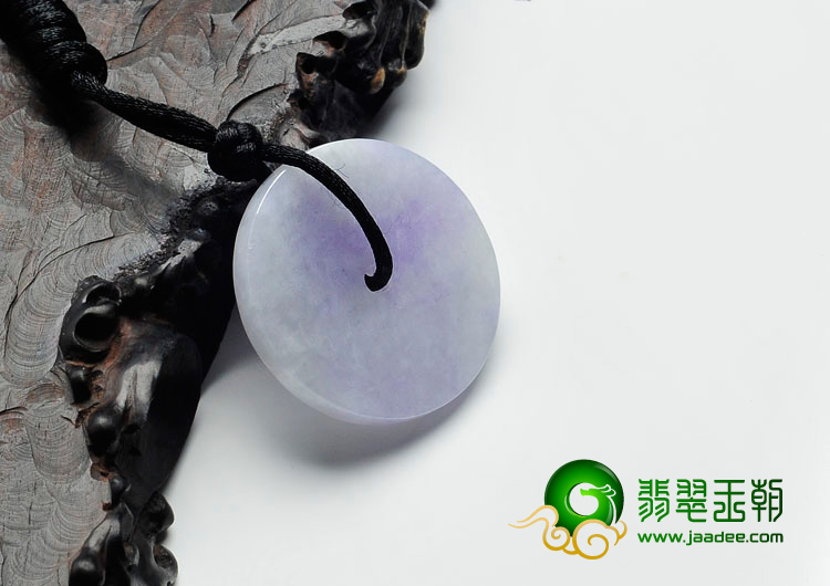 糯冰种紫罗兰缅甸翡翠平安扣挂件