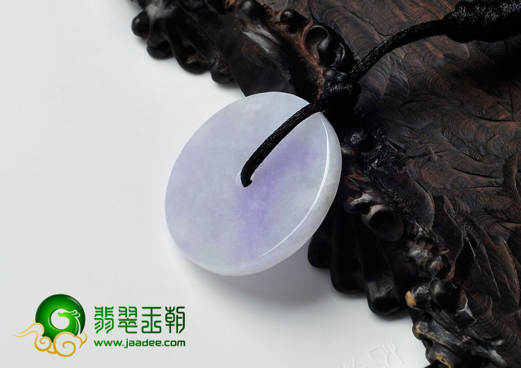糯冰种紫罗兰缅甸翡翠平安扣挂件