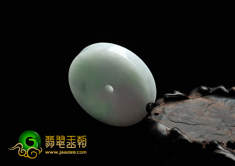 糯冰种晴水略带翠缅甸翡翠平安扣挂件