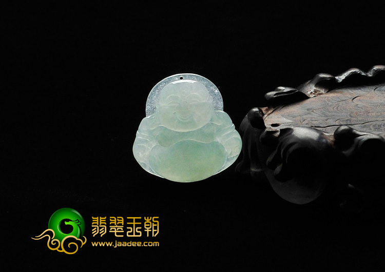 冰种晴水缅甸翡翠玉佛挂件