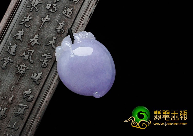 糯冰种紫罗兰缅甸翡翠寿桃挂件