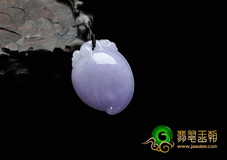 糯冰种紫罗兰缅甸翡翠寿桃挂件
