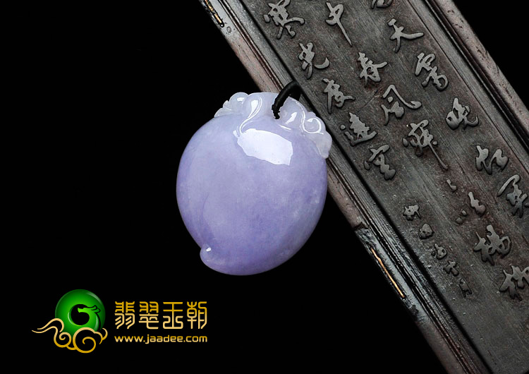 糯冰种紫罗兰缅甸翡翠寿桃挂件