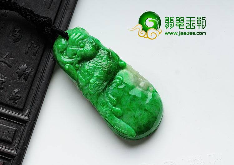 细糯种阳绿满绿缅甸翡翠英明神武挂件