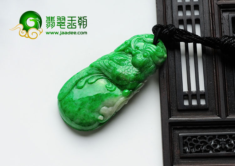 细糯种阳绿满绿缅甸翡翠英明神武挂件