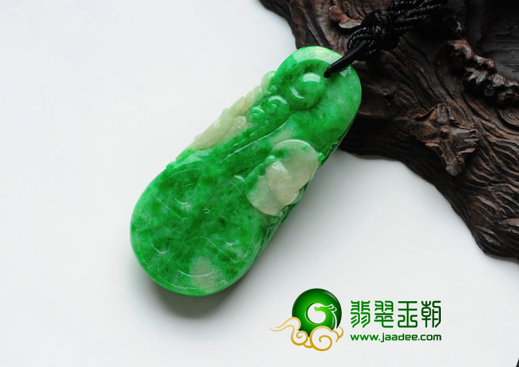 细糯种阳绿满绿缅甸翡翠英明神武挂件