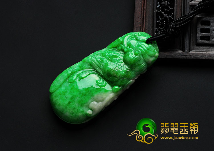 细糯种阳绿满绿缅甸翡翠英明神武挂件