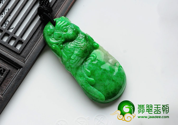 细糯种阳绿满绿缅甸翡翠英明神武挂件