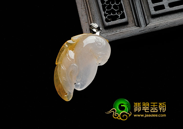 冰种黄翡缅甸翡翠英明神武挂件