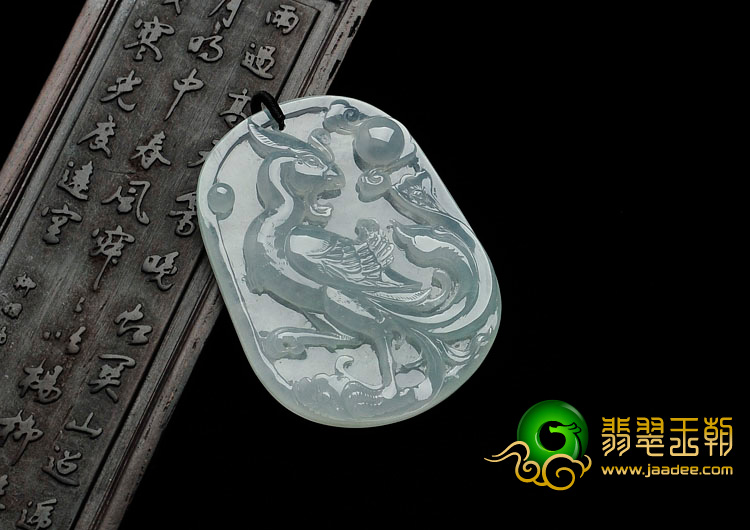 冰种晴水缅甸翡翠富贵鸟挂件