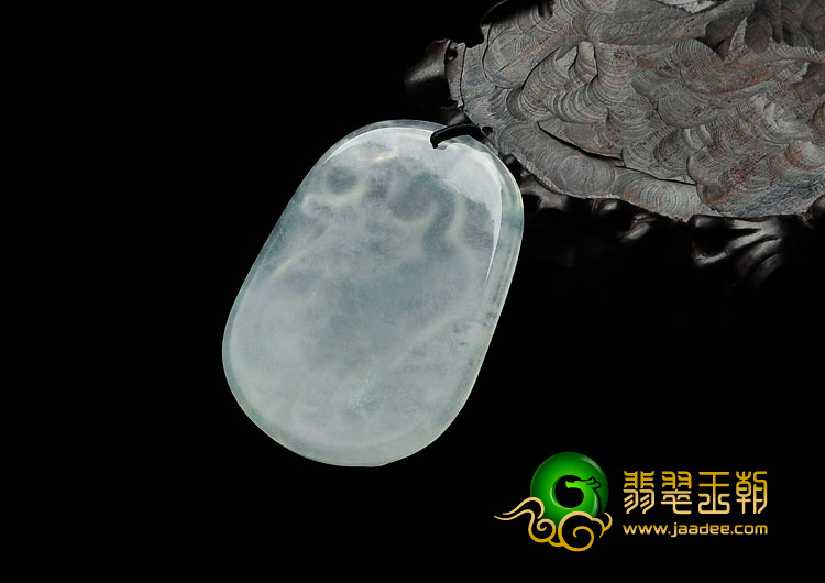 冰种晴水缅甸翡翠富贵鸟挂件