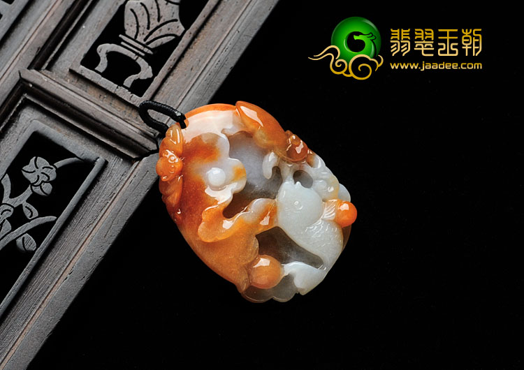 糯冰种红黄翡缅甸翡翠年年有余挂件