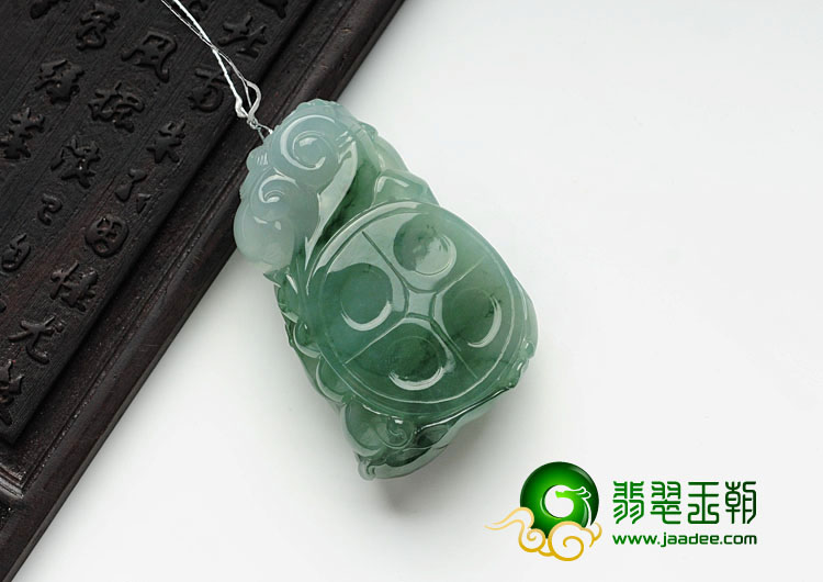 冰种飘花缅甸翡翠一路高升挂件