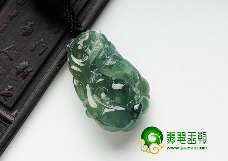 冰种晴水略飘花缅甸翡翠一路连科挂件