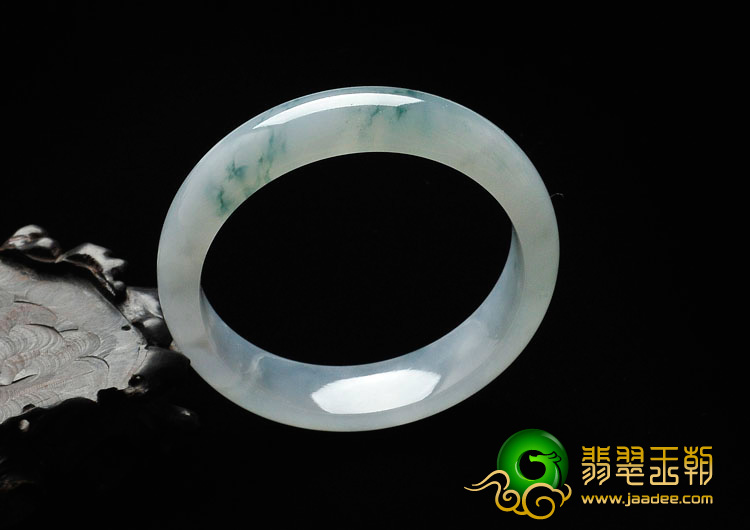 冰种飘花缅甸翡翠手镯（52.9mm）