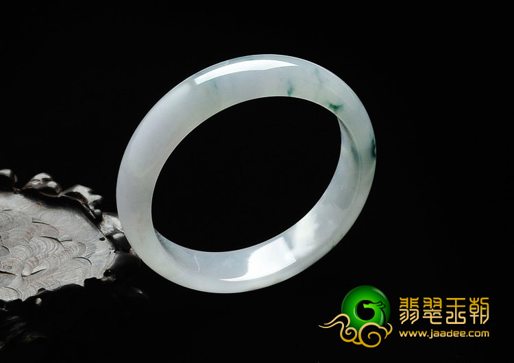 冰种飘花缅甸翡翠手镯（57.7mm）