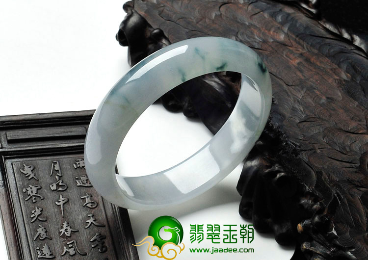 冰种飘花缅甸翡翠手镯（57.7mm）