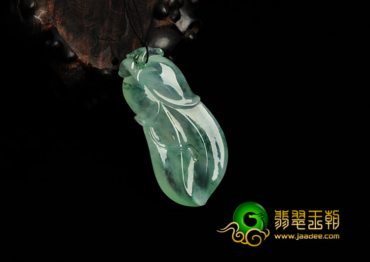 冰种飘花缅甸翡翠玉兰花挂件