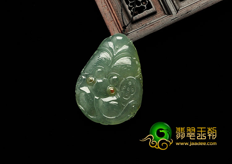 冰种晴水黄翡缅甸翡翠金鱼挂件