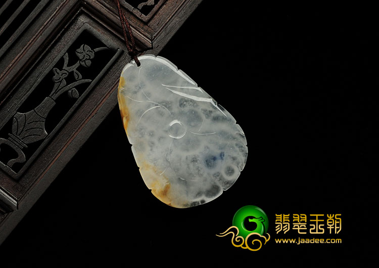 冰种黄翡飘紫缅甸翡翠金玉满堂挂件