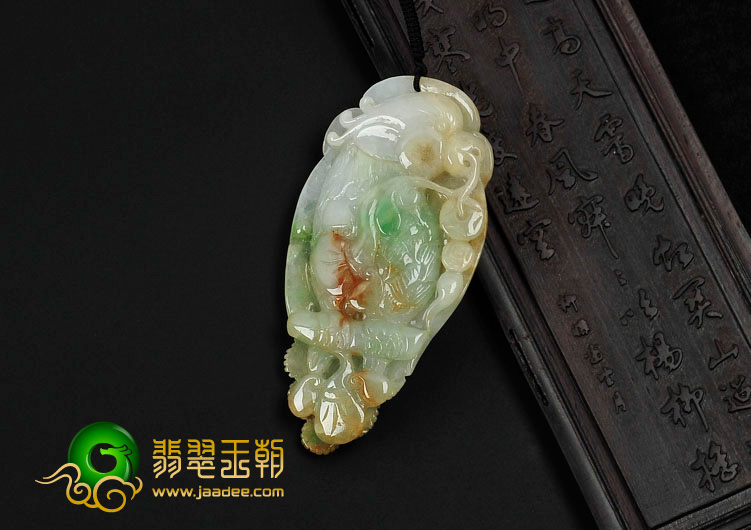 糯冰种三彩缅甸翡翠英明神武挂件