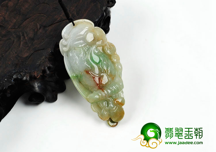 糯冰种三彩缅甸翡翠英明神武挂件