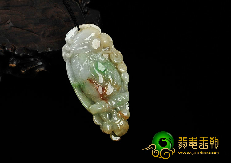 糯冰种三彩缅甸翡翠英明神武挂件