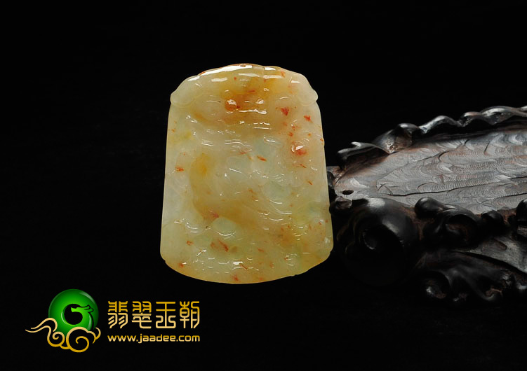 糯冰种黄翡略飘翠缅甸翡翠凤凰挂件