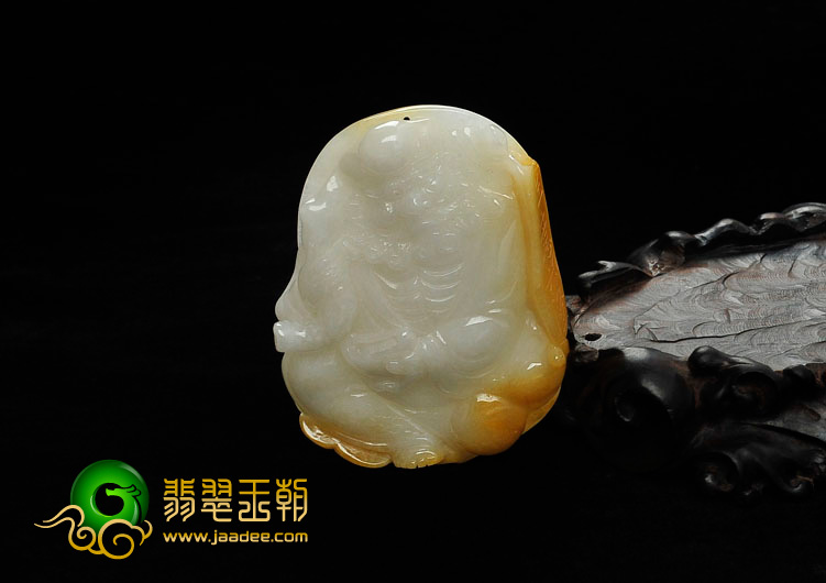 冰种黄翡缅甸翡翠罗汉挂件