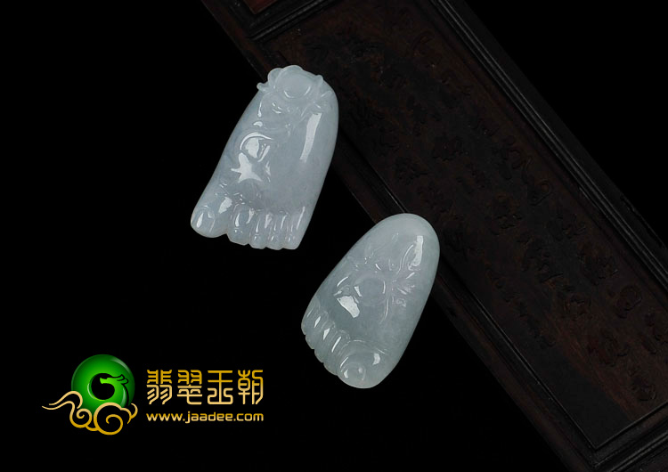 糯冰种晴水缅甸翡翠知足常乐挂件（单价）