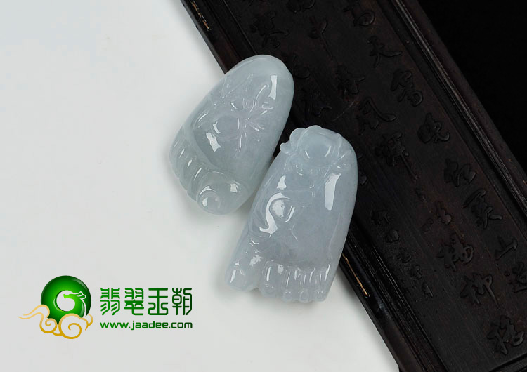 糯冰种晴水缅甸翡翠知足常乐挂件（单价）